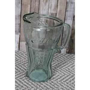Vintage Coca Cola Georgia Green 64 oz Glass Pitcher